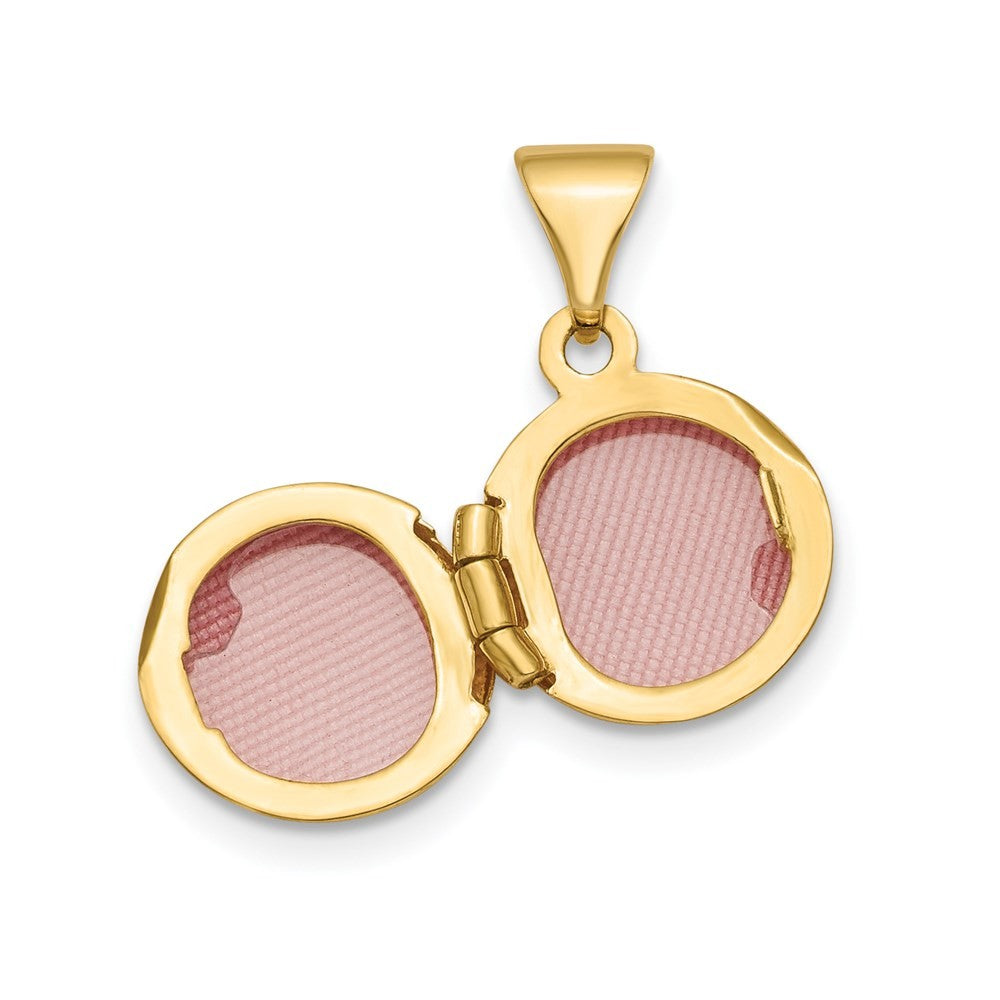 14k Yellow Gold Polished Domed 10mm Round Locket