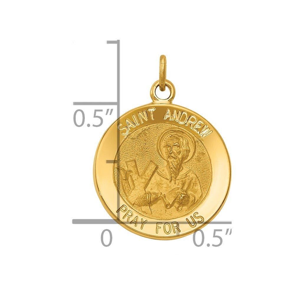 14k Yellow Gold Saint Andrew Medal Charm Pendant for Women