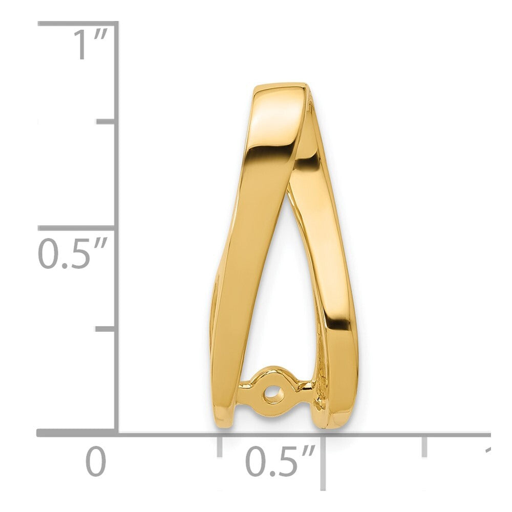 14k Yellow Gold Peg Set Slide Pendant Mounting for Women