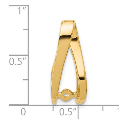 14k Yellow Gold Peg Set Slide Pendant Mounting for Women