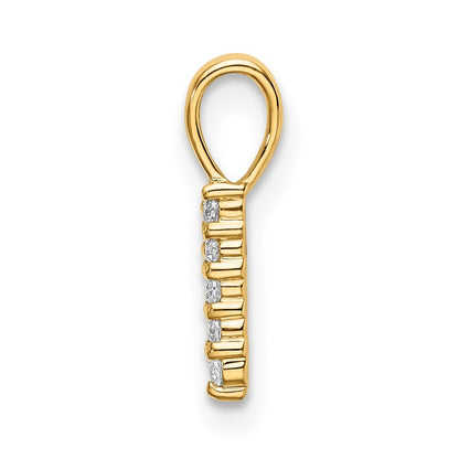 14k Yellow Gold Diamond Number 1 Pendant