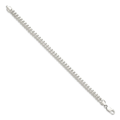 Sterling Silver 6.4mm Polished Domed Curb Chain Bracelet