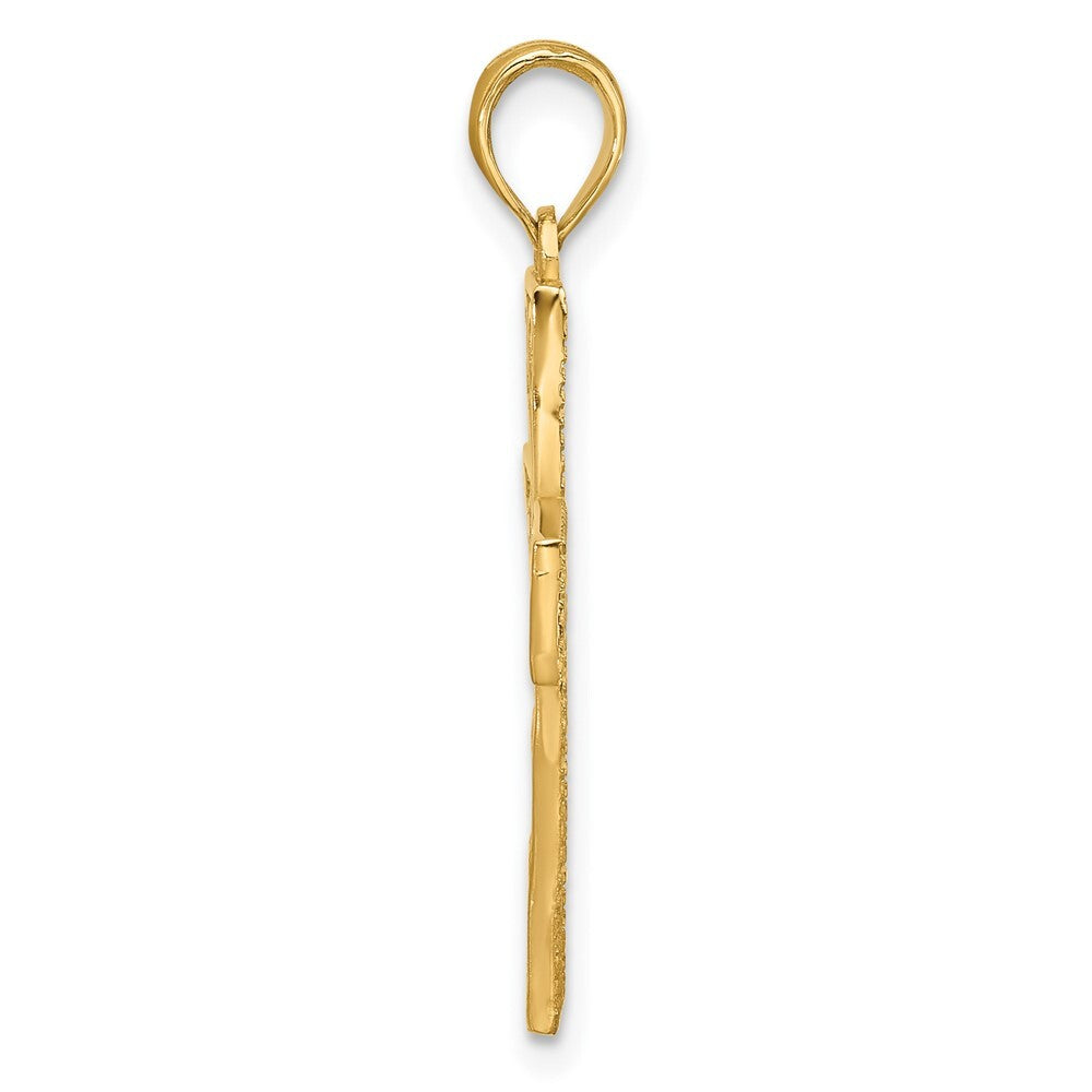 14k Yellow Gold Fancy Cross Charm