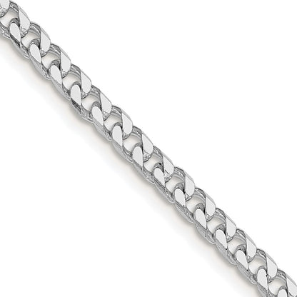 Sterling Silver Rhodium-plated Polished 3.5mm Curb Chain Necklace