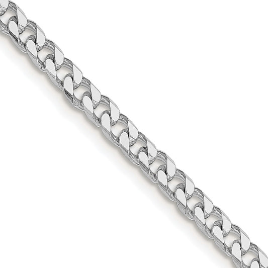 Sterling Silver Rhodium-plated Polished 3.5mm Curb Chain Necklace