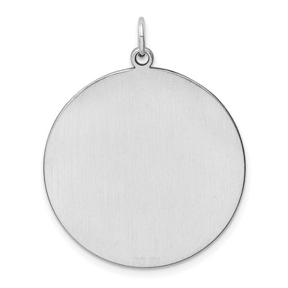 Sterling Silver Rhod-plated Rnd Polish Front Satin Back Disc Charm