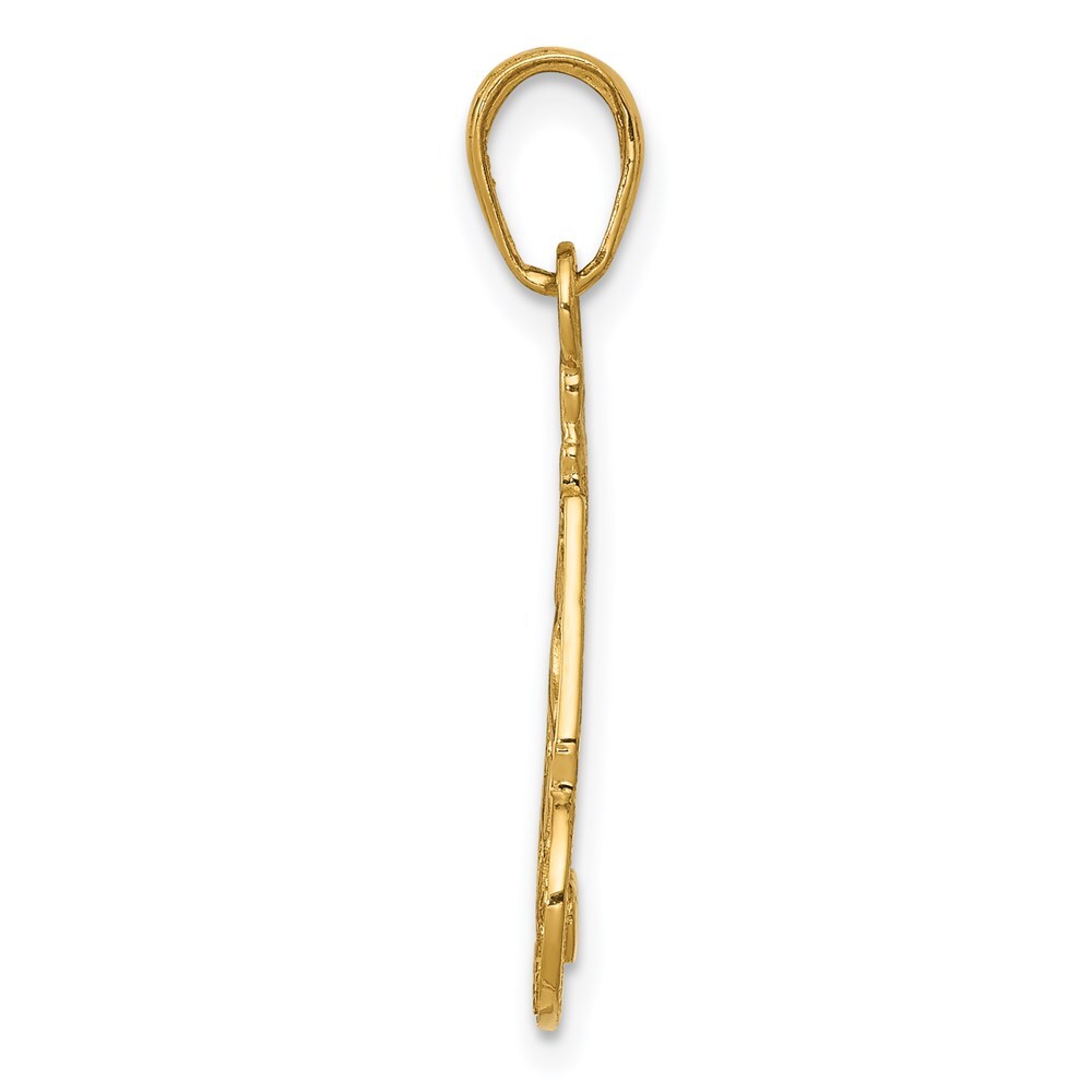 14k Yellow Gold Slice of Cake with Candle HAPPY BIRTHDAY Pendant for Women
