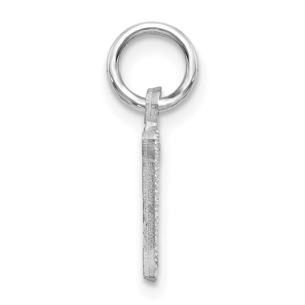 14k White Gold Diamond-cut Letter M Initial Charm Pendant for Women