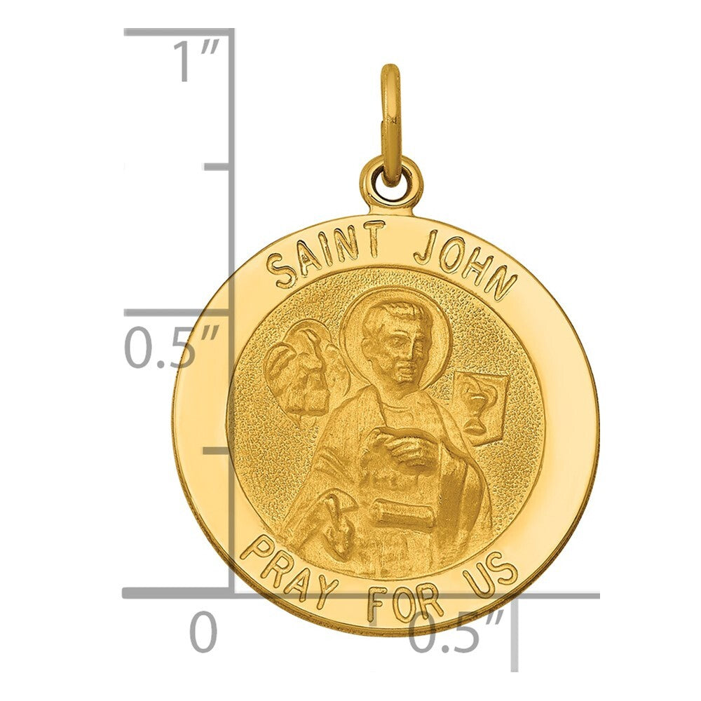 14k Yellow Gold Saint John Medal Pendant for Women