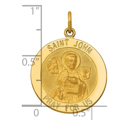 14k Yellow Gold Saint John Medal Pendant for Women