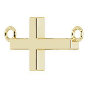 14k Yellow Gold 12x5.9 mm Sideways Cross 16-Pendant Necklace 18"