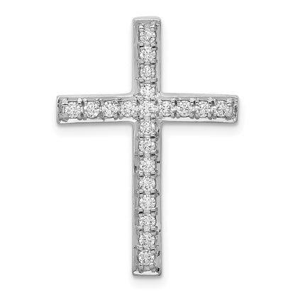 14k White Gold 3 8ct. Diamond Cross Chain Slide