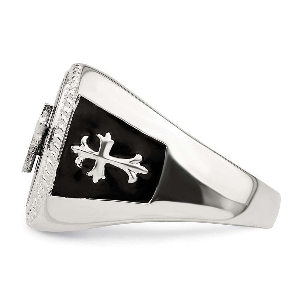 Sterling Silver Black Agate Ring Size 9