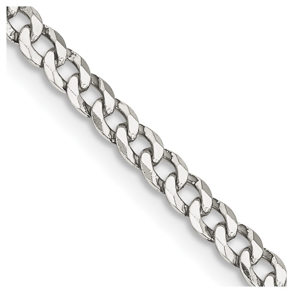 Sterling Silver 3.2mm Beveled Curb Chain Necklace