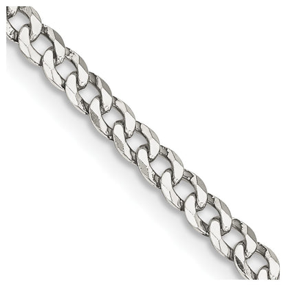 Sterling Silver 3.2mm Beveled Curb Chain Necklace