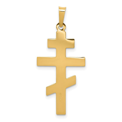14k Yellow Gold Eastern Orthodox Cross Charm