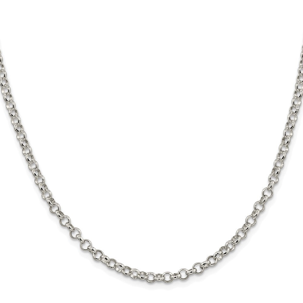 Sterling Silver Rhodium-plated 4mm Rolo Chain Necklace