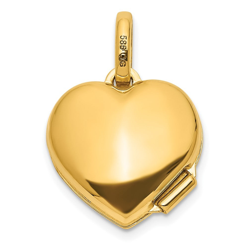 14k Yellow Gold Polished CZ Bee Heart 12mm Locket