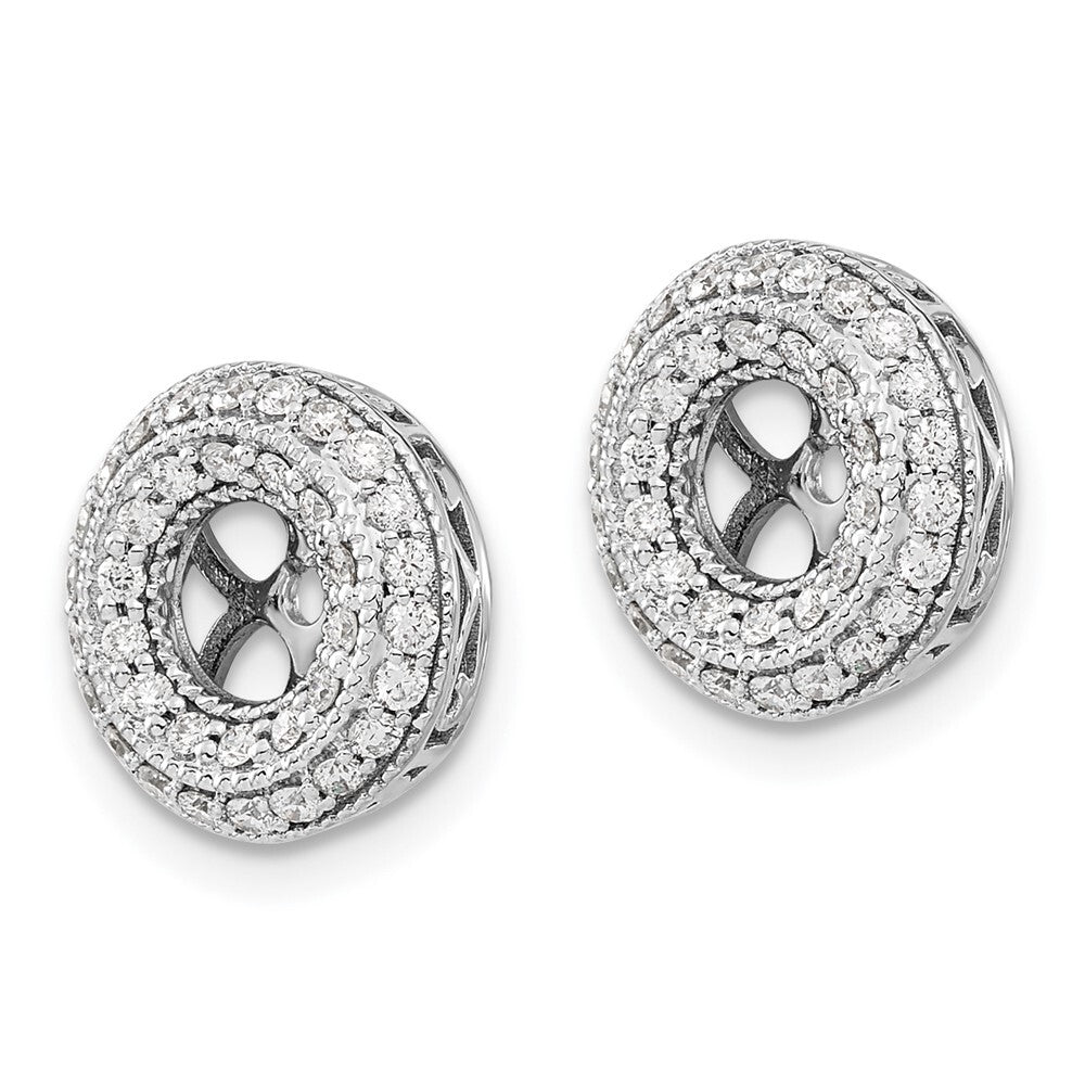 14k White Gold Fancy Diamond Earring Jackets