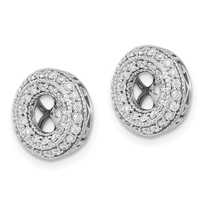 14k White Gold Fancy Diamond Earring Jackets