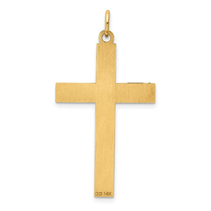 14k Yellow Gold Laser Designed Cross Pendant