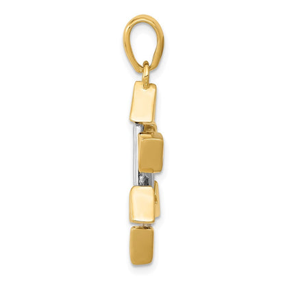 14k Two-tone Gold Star of David Pendant for Women