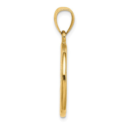 14k Yellow Gold Washington Diamond-Cut Skyline Circle Charm