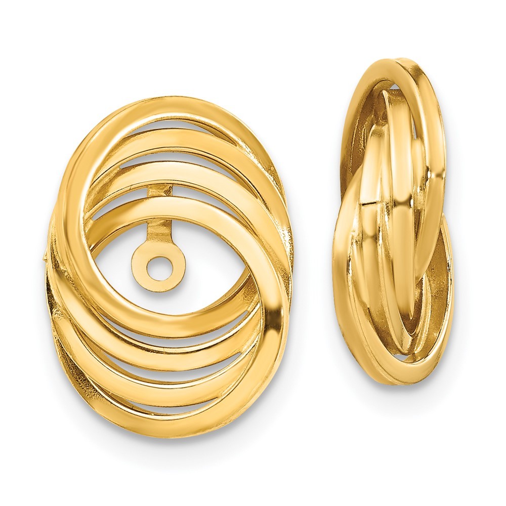 14k Yellow Gold Polished Love Knot Earring Jackets