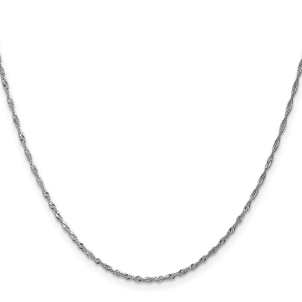 14K White Gold 30 inch 1.4mm Singapore with Spring Ring Clasp Chain Necklace