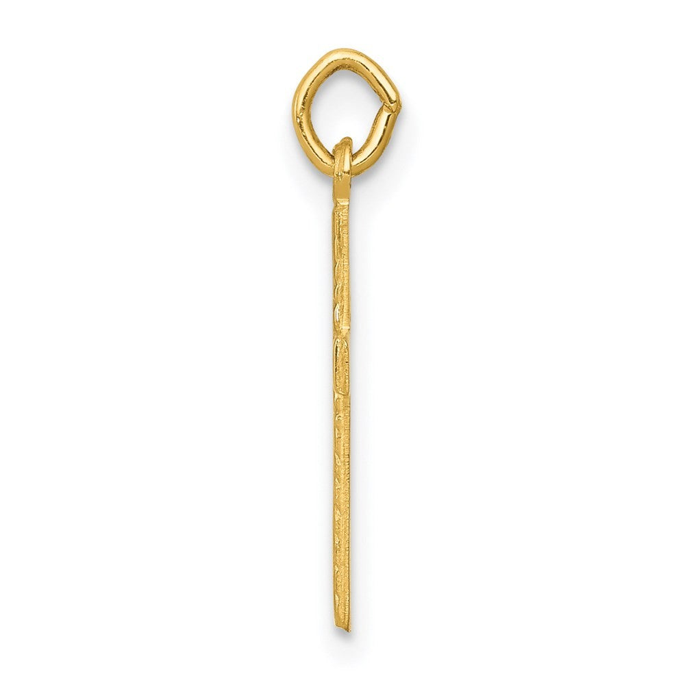 14k Yellow Gold Floral Cross Charm