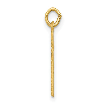 14k Yellow Gold Floral Cross Charm