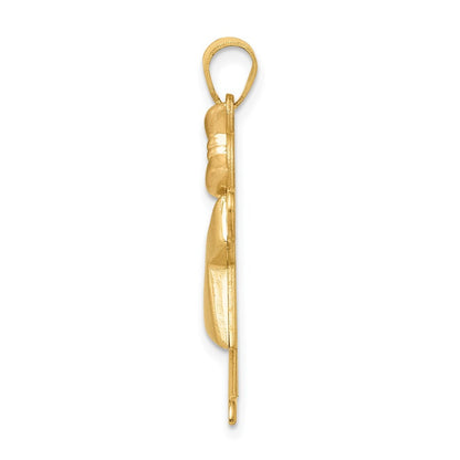 14k Two-Tone Gold Puffed Girl with Bow on Right Engravable Charm