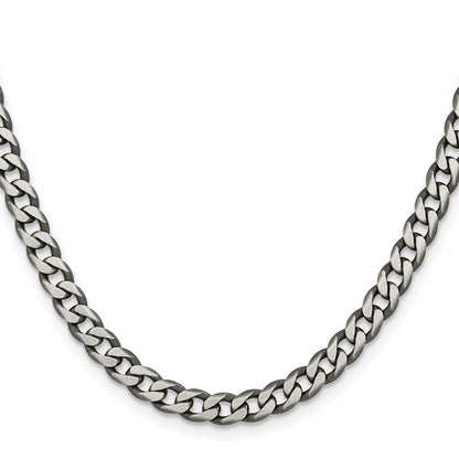 Sterling Silver Antiqued 6.0mm Curb Chain Necklace