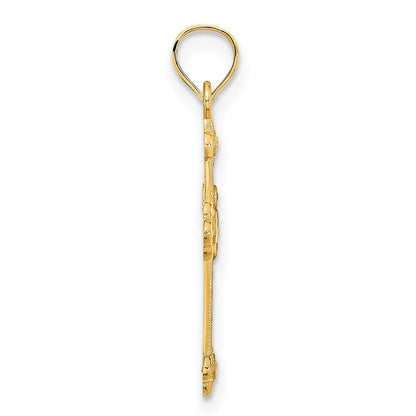 14k Yellow Gold Fancy Cross Pendant