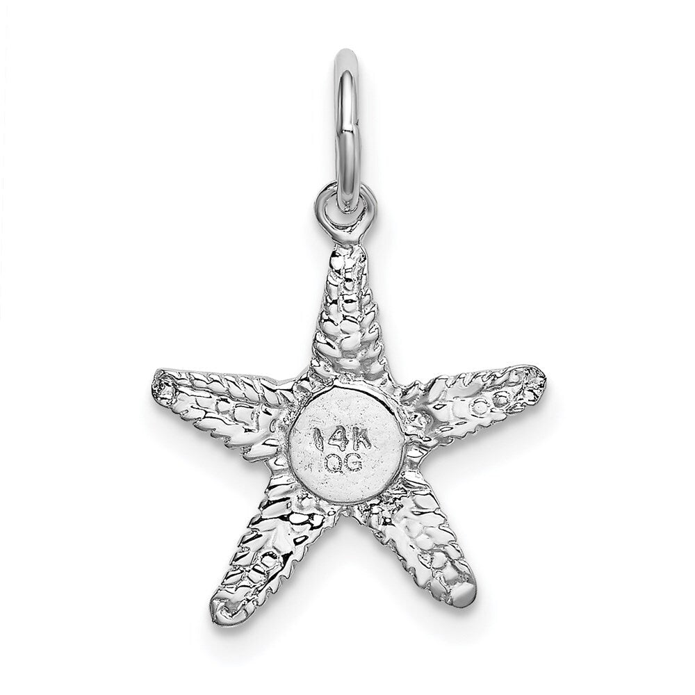 14k White Gold Polished 3-D Starfish Pendant for Women