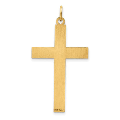 14k Yellow Gold Laser Designed Cross Pendant