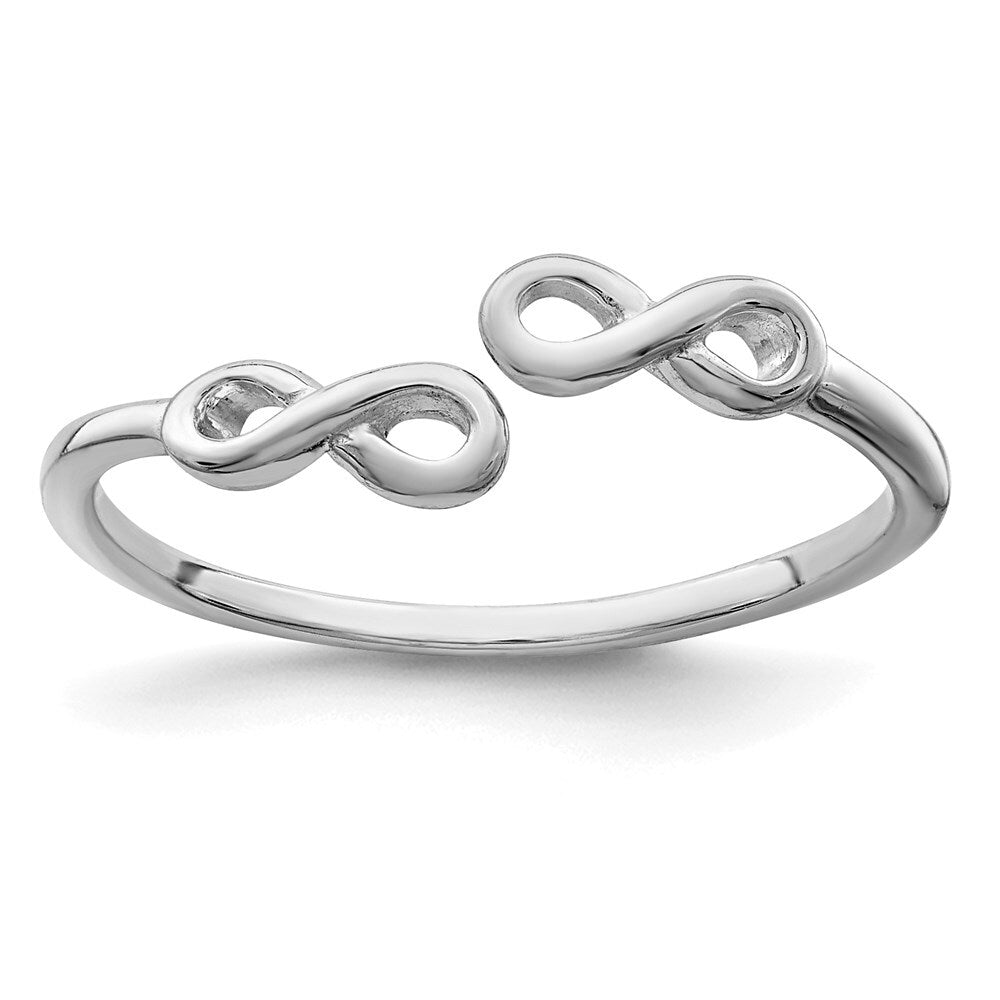 Sterling Silver Rhodium Plated Infinity Ring Size 6