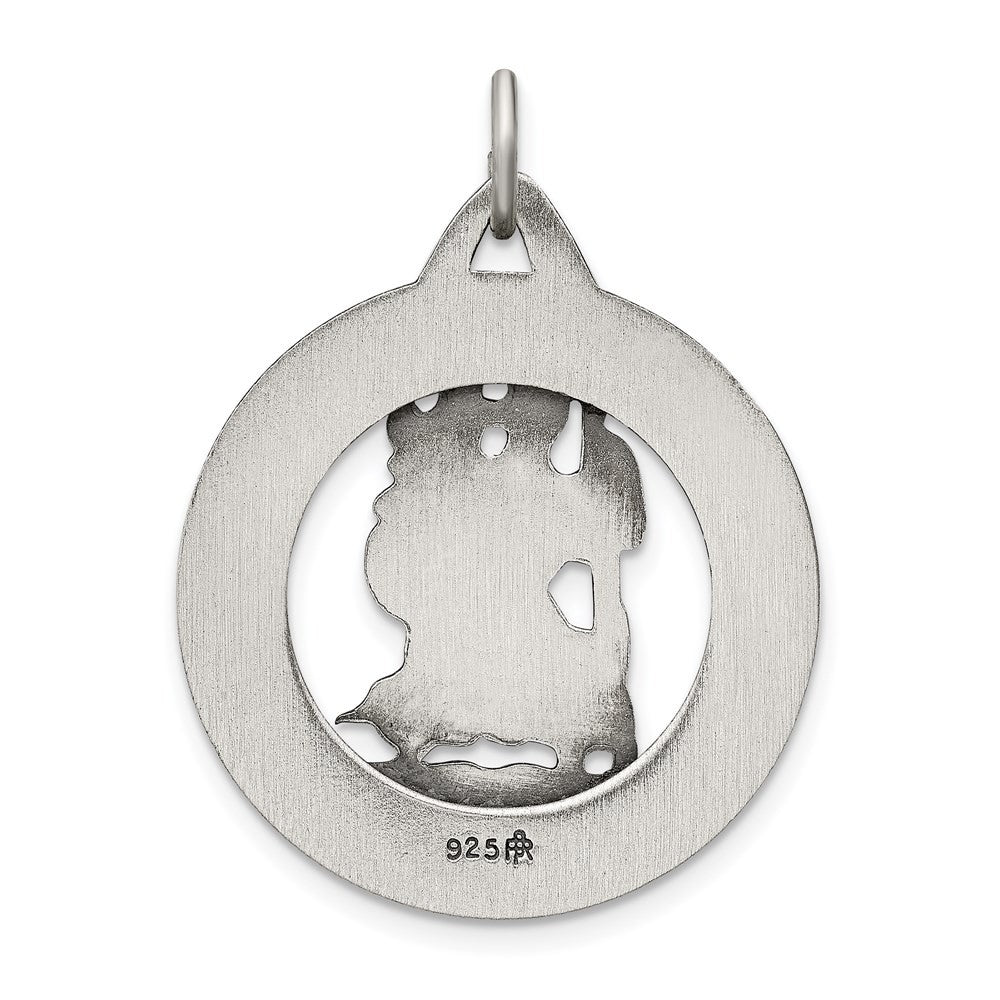 Sterling Silver Antiqued St. Christopher Medal