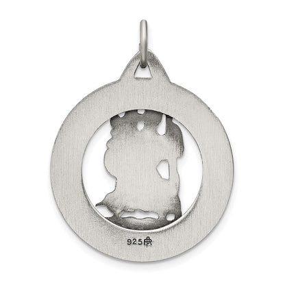 Sterling Silver Antiqued St. Christopher Medal
