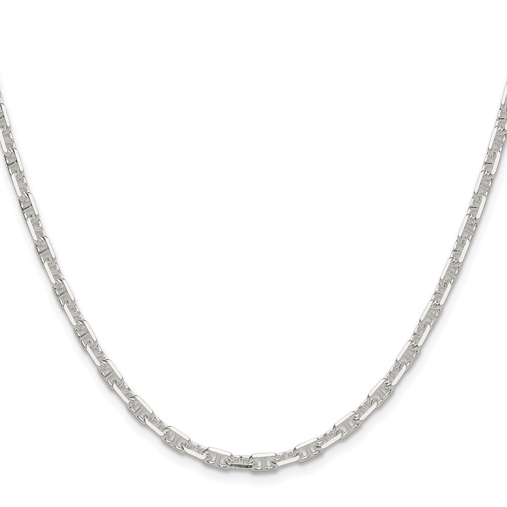 Sterling Silver Polished and Diamond-Cut 3.75mm Mariner Link Chain Necklace