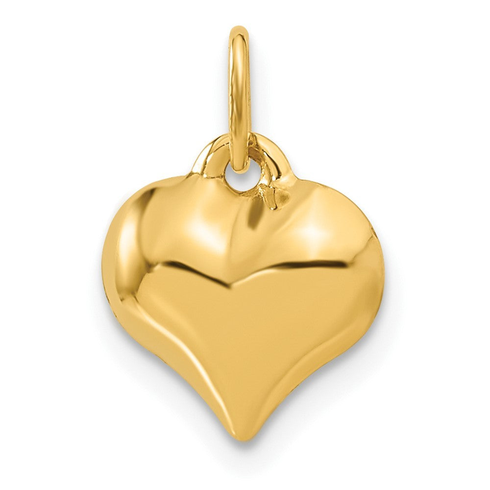 14k Yellow Gold Polished 3-D Puffed Heart Pendant