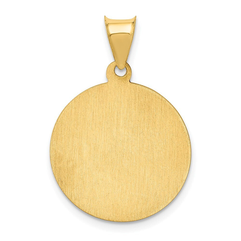 14k Yellow Gold Polished and Satin St Peter Medal Hollow Pendant for Women