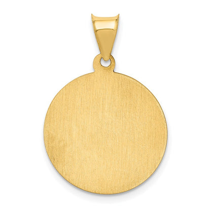14k Yellow Gold Polished and Satin St Peter Medal Hollow Pendant for Women