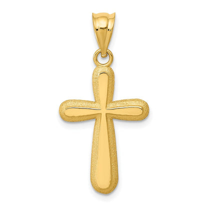 14k Yellow Gold Polished Cross Pendant