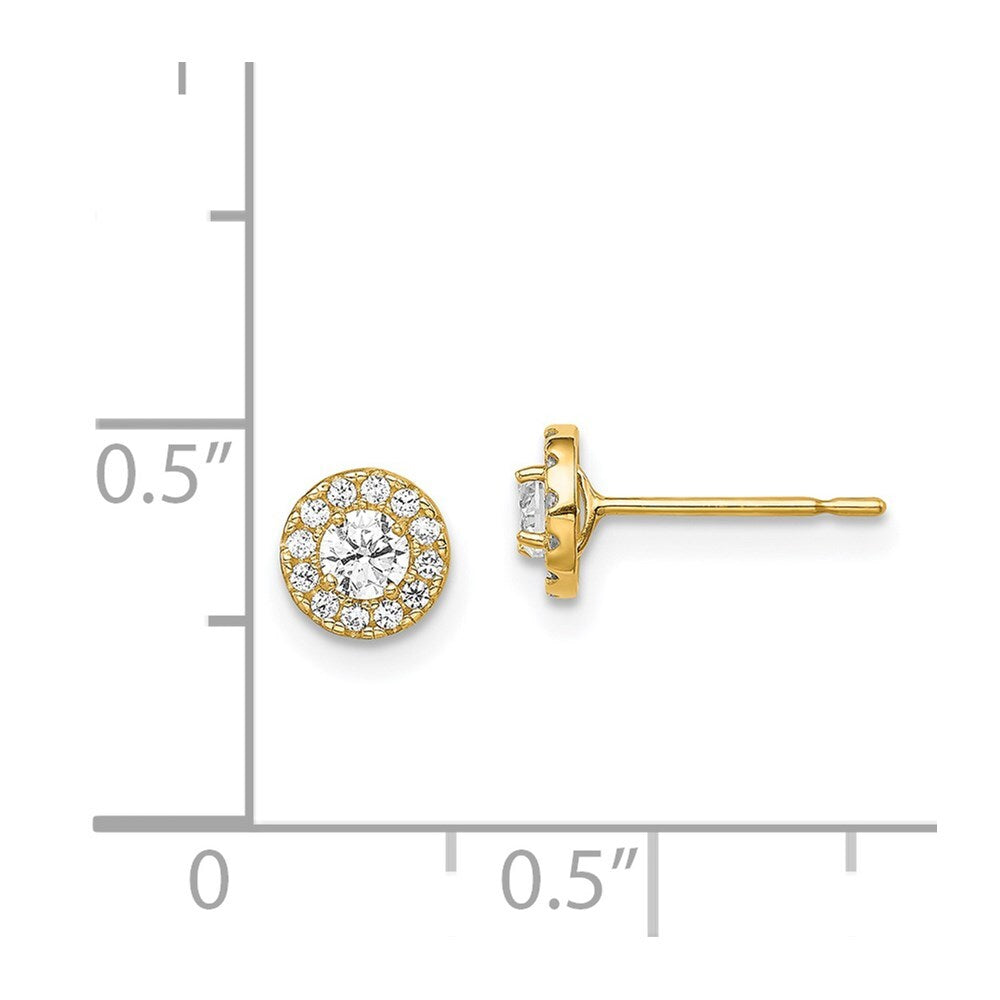 14k Yellow Gold Cubic Zirconia CircleEarrings Gift for Women