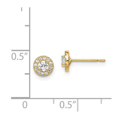 14k Yellow Gold Cubic Zirconia CircleEarrings Gift for Women