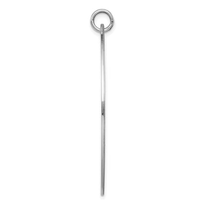 Sterl Silver Rh-plt Engraveable Oval Polished Front/Satin Back Disc Charm