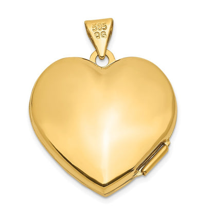 14k Yellow Gold Heart Locket Pendant