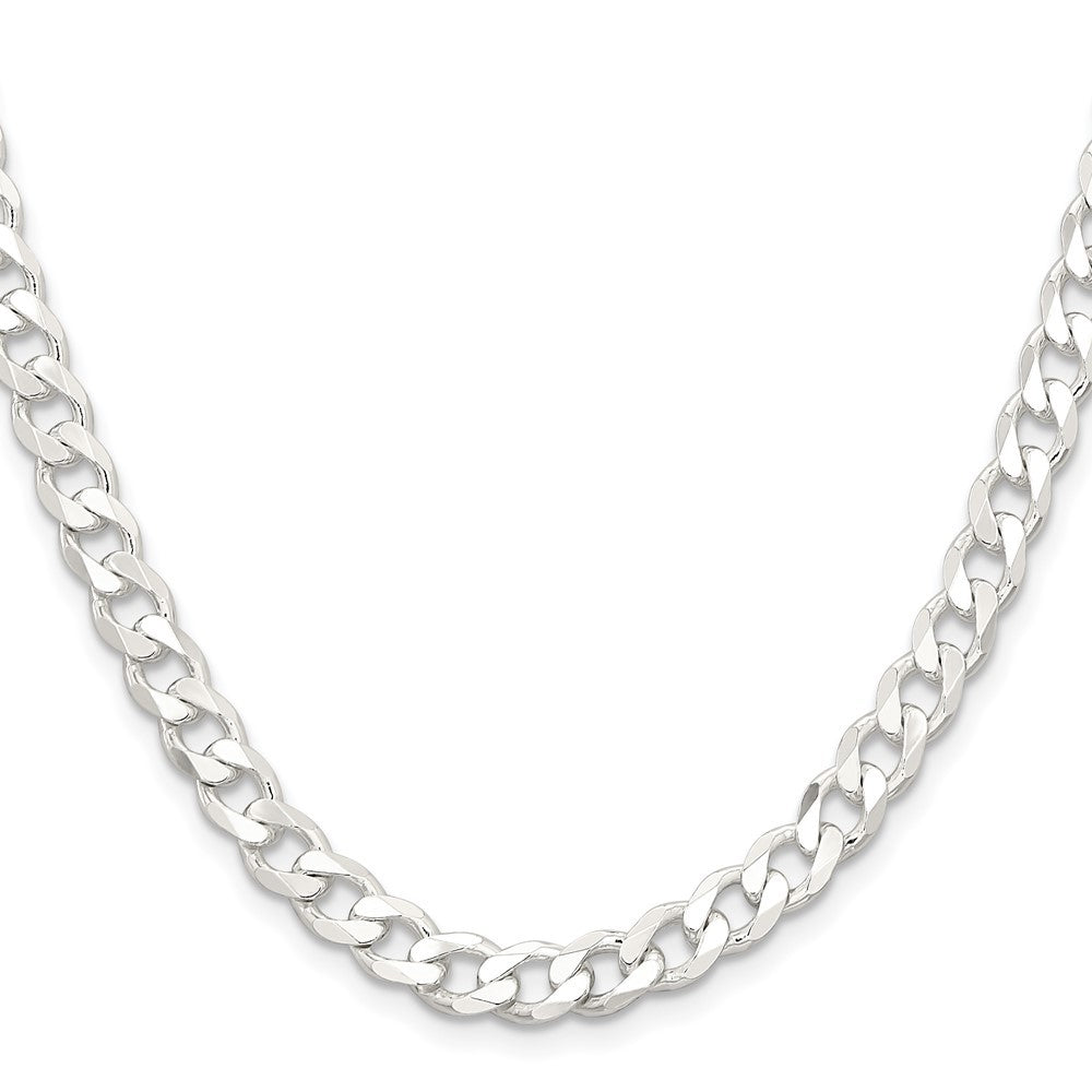 Sterling Silver 6.5mm Curb Chain Necklace