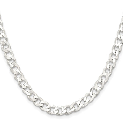 Sterling Silver 6.5mm Curb Chain Necklace
